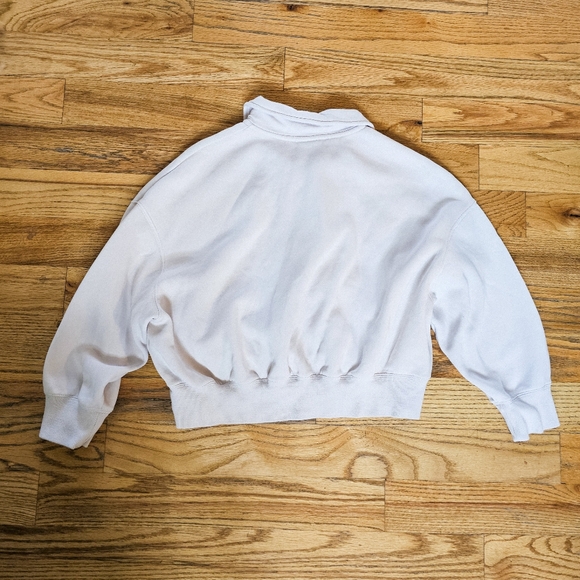 Nike Size L Phoenix Fleece Retro Crop Sweatshirt Quarter Zip Off White  ASOS - Picture 8 of 8